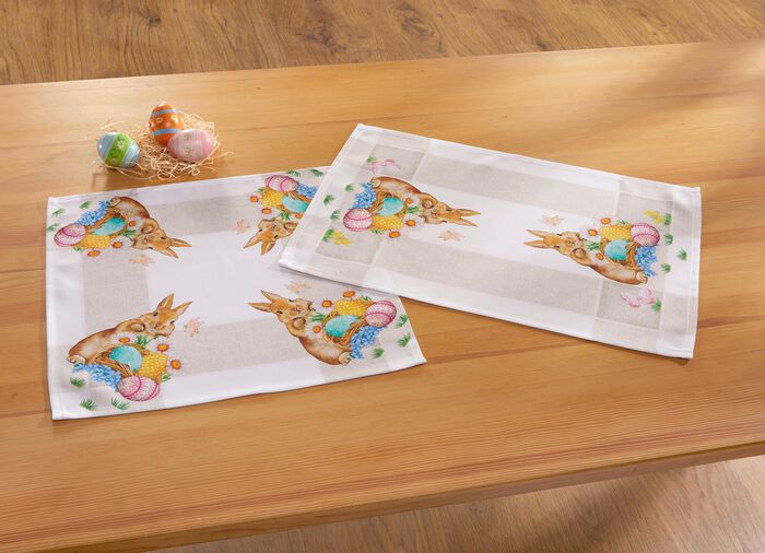 Magisch tafelkleed met schattige paasmotieven 