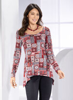 Shirt met gebogen zoom 