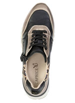 Caprice, trendy damessneakers, breedte G, met uitneembaar leren voetbed SCHWARZ-BRONZE