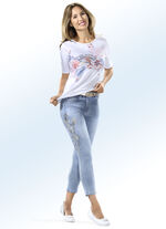 Fijne jeans met fonkelende pailletten LICHTBLAUW
