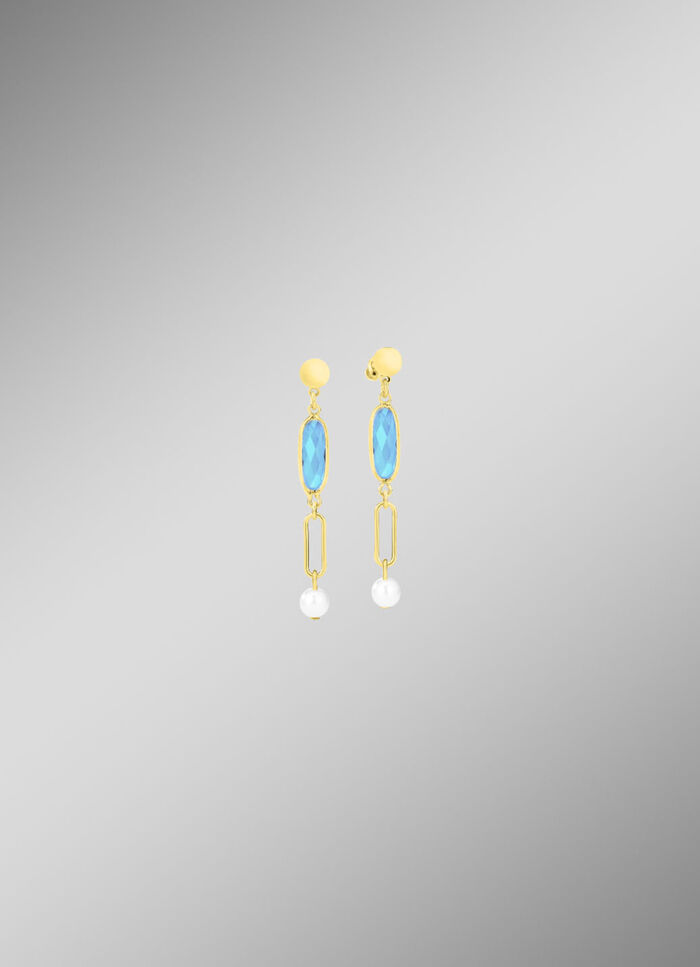 Sieradenset, 3-delig, van messing met kristalstenen 