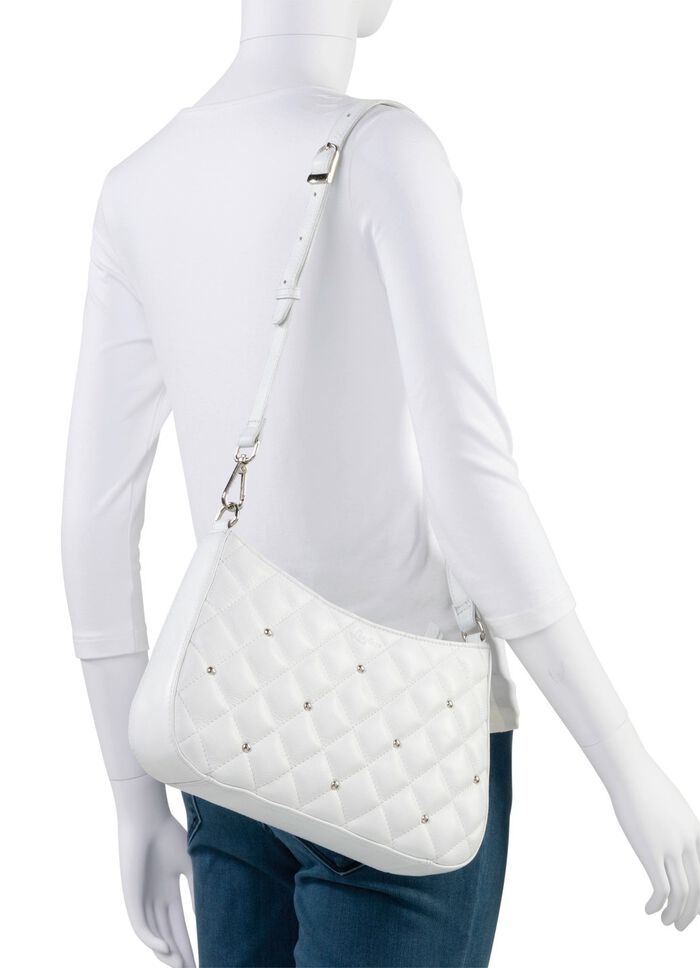 Laurina tas met trendy quilting en decoratieve klinknagels 