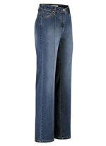 Jeans met gestikte biezen DUNKELBLAU