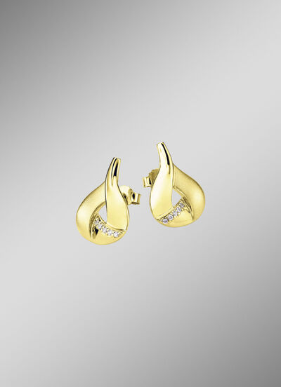 Vergulde oorbellen met zirkonia 