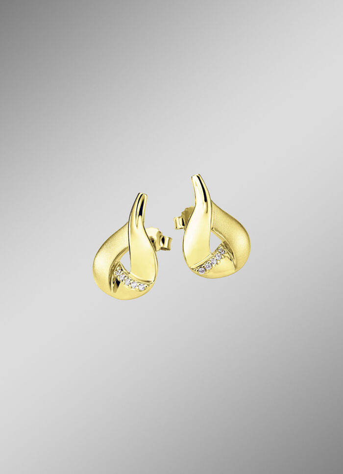 Vergulde oorbellen met zirkonia 