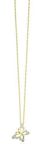 Vlinderhanger met 24 diamanten 