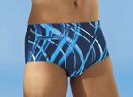 Zwembroek met hoge slipvorm en zakje met ritssluiting MARINE-TURQUOISEBLAUW