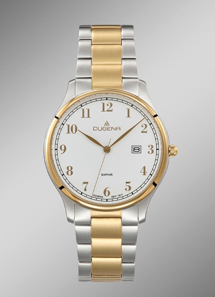 Dugena quartz herenhorloge met roestvrijstalen bandkast 