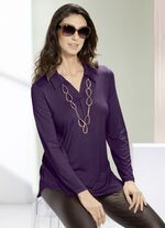 Overhemdtuniek met oprolmouwen AUBERGINE