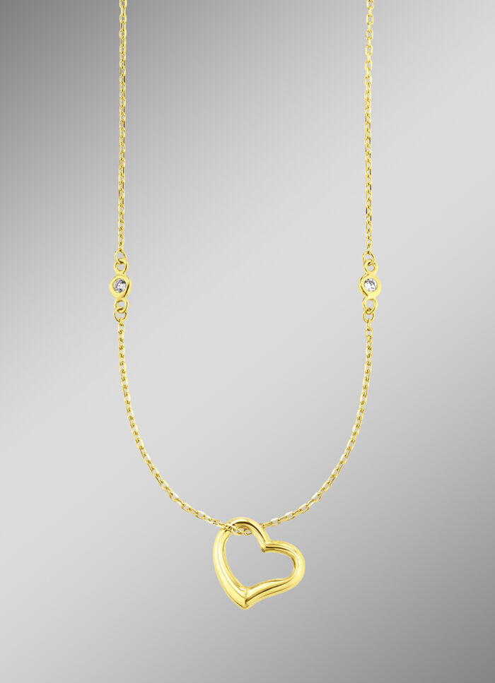 Harthanger met synth. zirkonia en ankerketting 