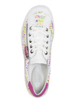 Remonte sneakers gemaakt van gecoat leer met stoere print WEISS-BUNT