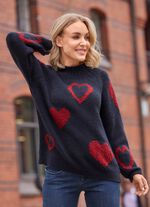 Trui met hartjes als jacquardpatroon 