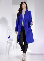 Jas met elegant verborgen knoopsluiting KONINGSBLAUW