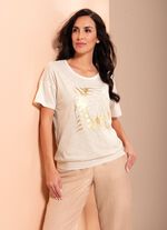 Shirt met glanzend garen 