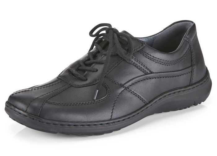 Waldl&auml;ufer, comfortabele heren veterschoenen, breedte H, met uitneembaar voetbed ZWART