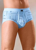 Set van vier slips van fijne ribstof, met gulp, met bont dessin 