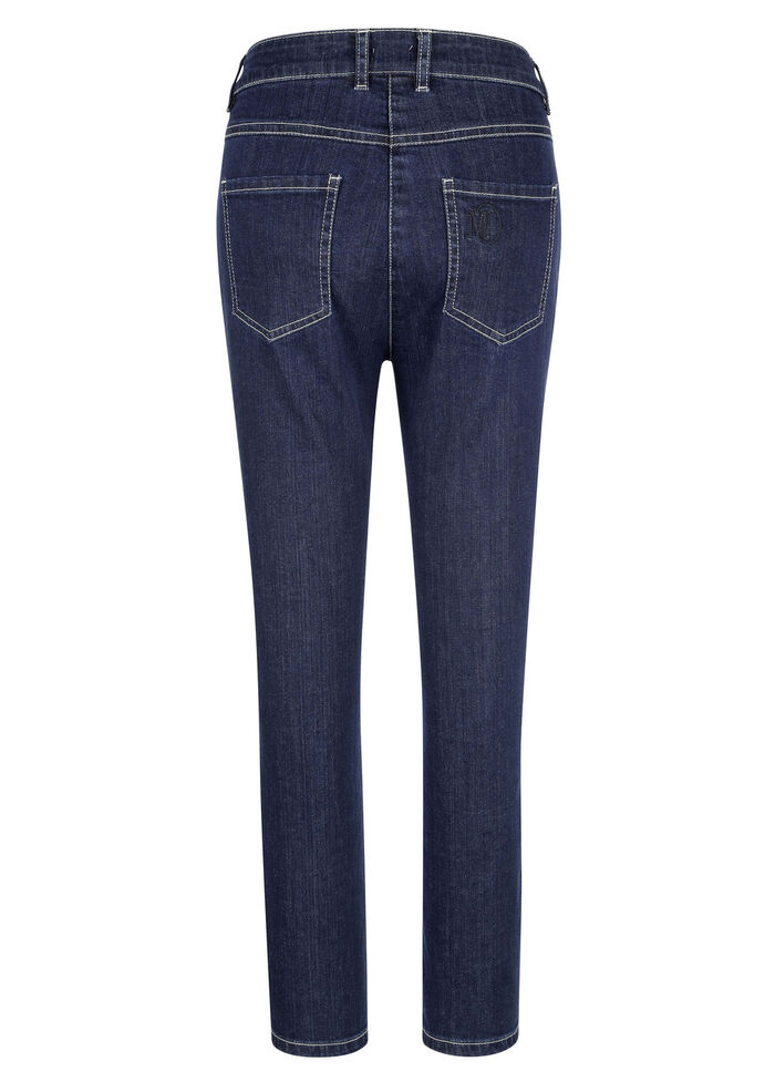 Enkellange jeans in 5-pocketmodel DUNKELBLAU