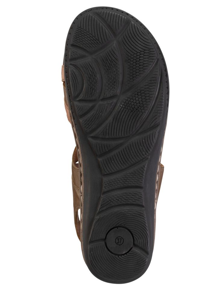 ELENA EDEN sandaal van nappaleer met contrasterende bies 