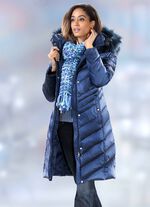 Donzen jas met 2-weg ritssluiting SAFFIERBLAUW