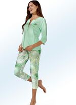 Pyjama met 3/4-mouwen en 7/8-broek MINT-MEERKLEURIG