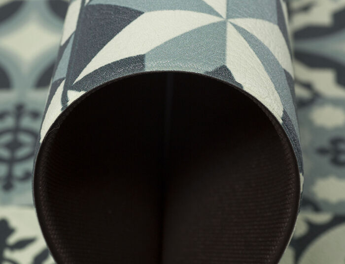 Duurzame keukenloper en vloerkleed in tegeldesign GRIJS