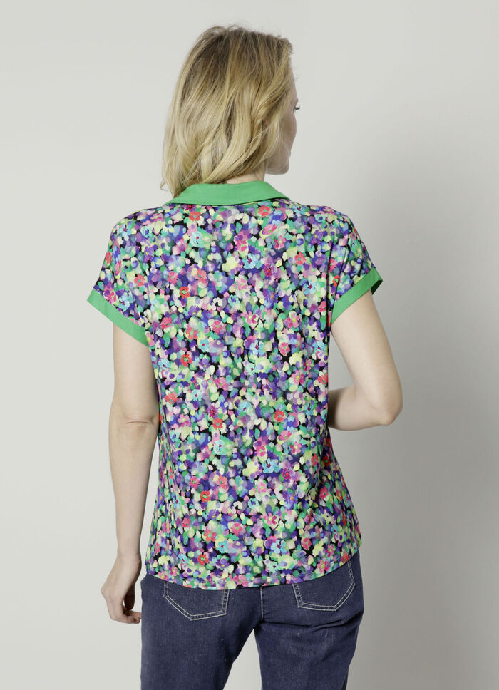 Poloshirt met verlaagde mouwen 