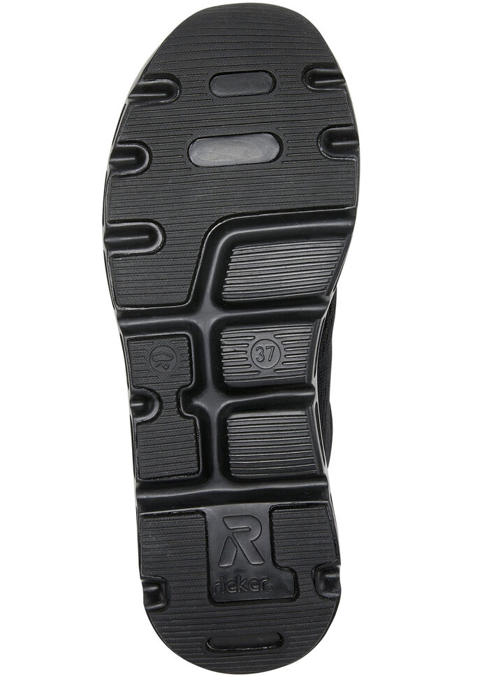 Rieker sneakers met elastische decoratieve vetersluiting ZWART