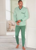 Pyjama met V-hals en manchetten 