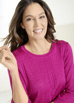 Trui met een elegante glans FUCHSIA