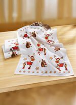 Theedoeken, eland- en eekhoorn-motieven, set van 3 