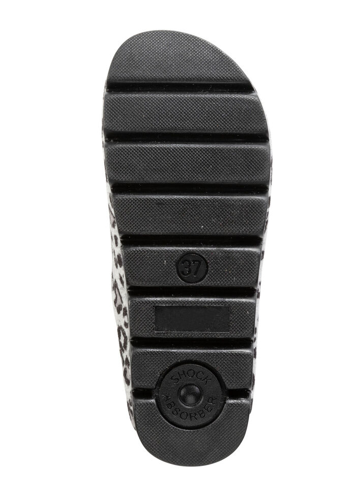 Laurina pantoffels van bedrukt vilt GRIJS-ZWART