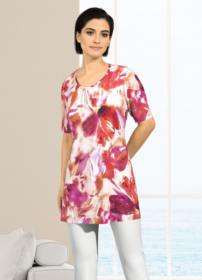Lang shirt met subtiele ruches aan de voorkant 