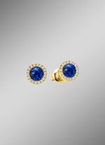 Stralende elegantie: oorbellen met echte saffier en 36 diamanten 