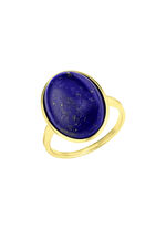 Vergulde damesring met lapis lazuli 