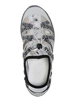 ELENA EDEN sandaal met textielrand GRIJS-TAUPE