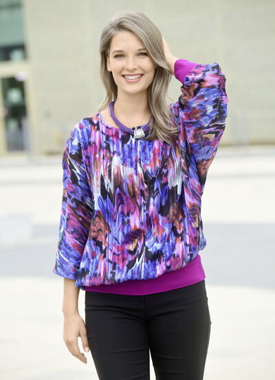 Poncho tuniek met geïntegreerde top 