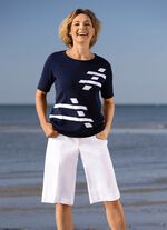 Trui met intarsia voorkant MARINE-WEISS