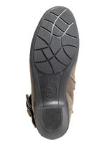 ELENA EDEN enkellaarsjes met ruches en decoratieve sluiting TAUPE