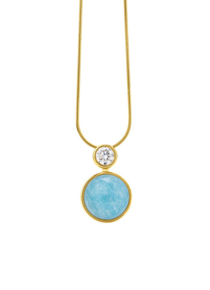 Elegante verfijning: hanger met echte blauwe chalcedoon 