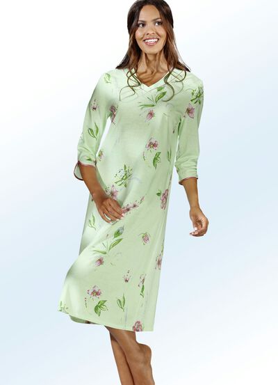 Nachthemd met V-halsafwerking en satijn 