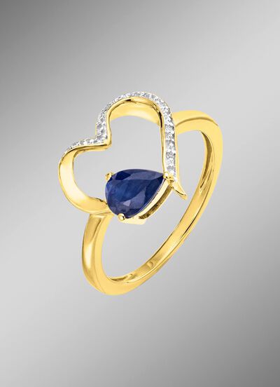 Tijdloze romantiek: damesring met echte saffier 