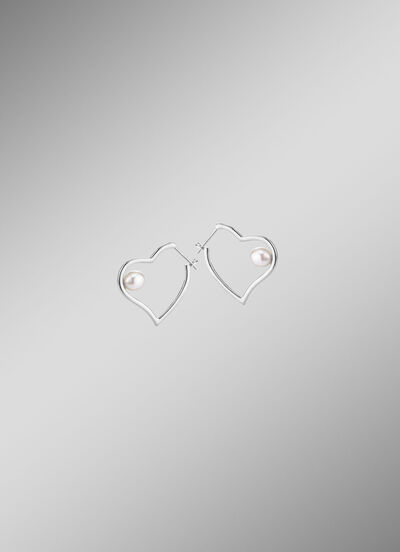 Oorringen met hartje zilver 925/- 