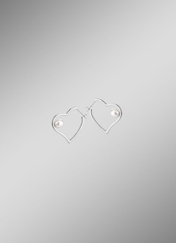 Oorringen met hartje zilver 925/- 