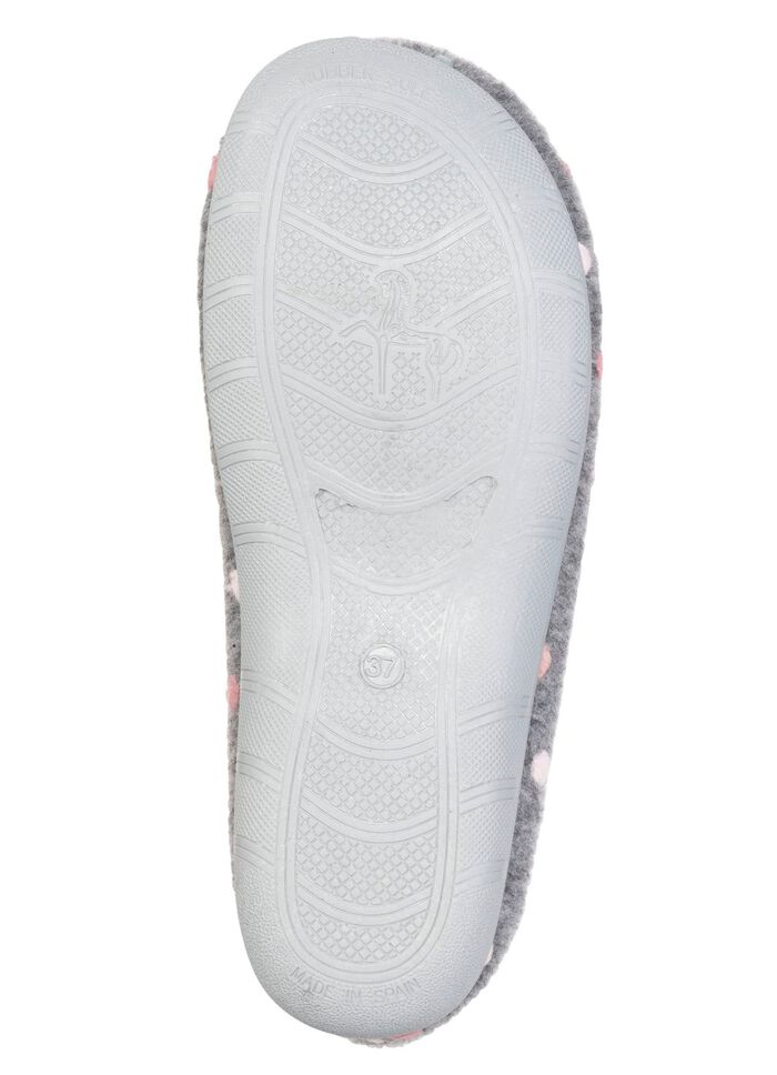 Laurina, klassieke damespantoffels, met stippenborduursel GRIJS