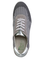 ELENA EDEN veterschoen met leren details SCHWARZ-WEISS-TAUPE