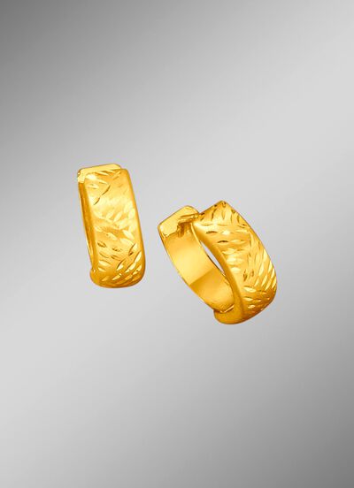 Klapcreolen, machinaal gegraveerd 