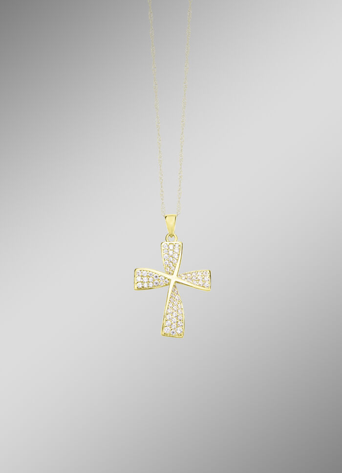 Prachtige kruishanger met zirkonia 