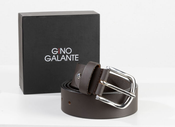 GINO GALANTE, modieuze herenriem inclusief doosje, 3,5 cm breed BRAUN