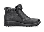 Rieker, gevoerde dameslaarzen, winterschoenen, met rits ZWART
