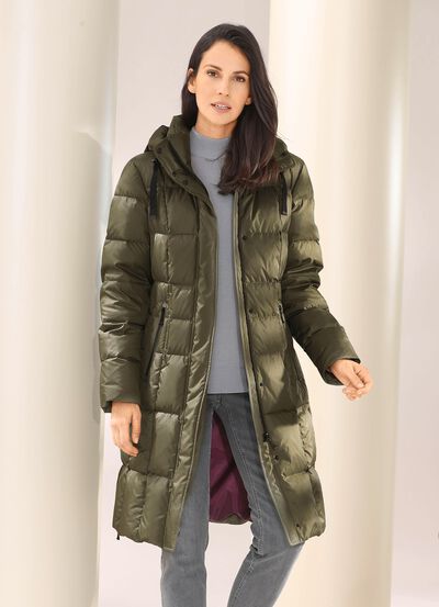 Korte jas met dons en afneembare capuchon 